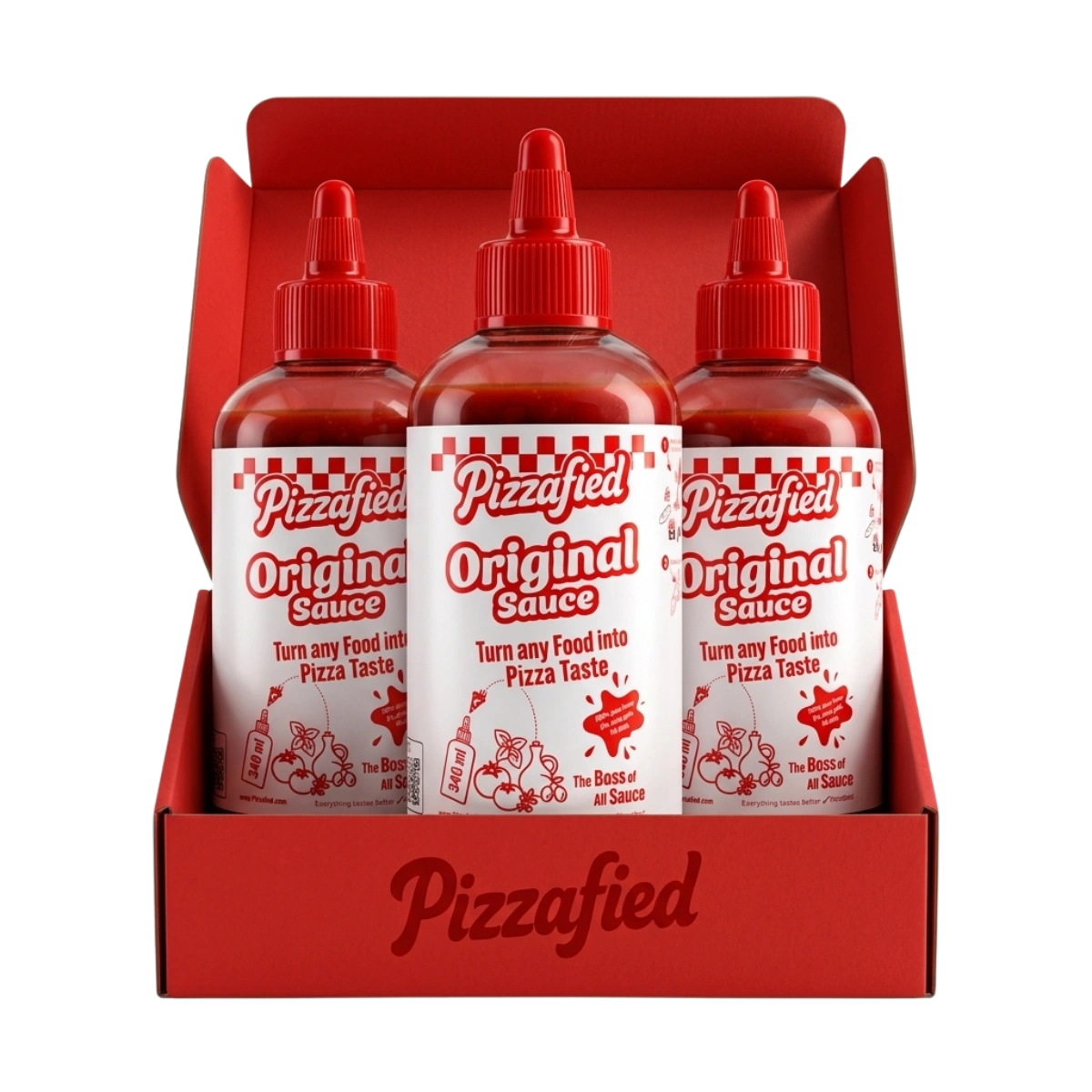 Pizzafied Original 3er-Pack - Würzsoße mit Pizzageschmack 3x 340 ml